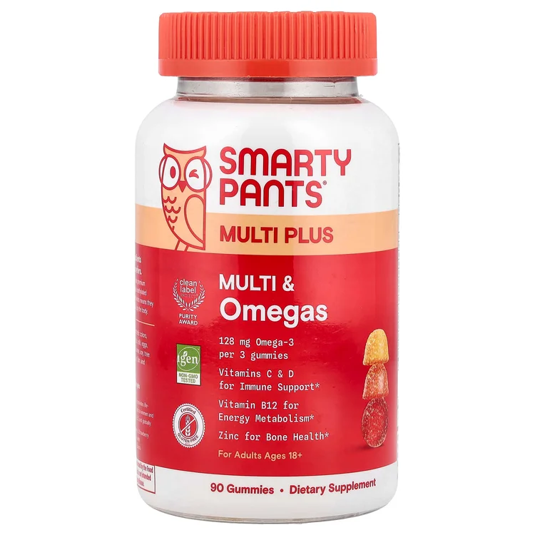 Multi Plus, Multi & Omegas Gummies, Lemon, Orange & Strawberry Banana, 90 Gummies image 1