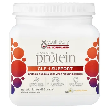 Muscle Guard Protein, GLP-1 Support, Vanilla, 17.1 oz (485 g)