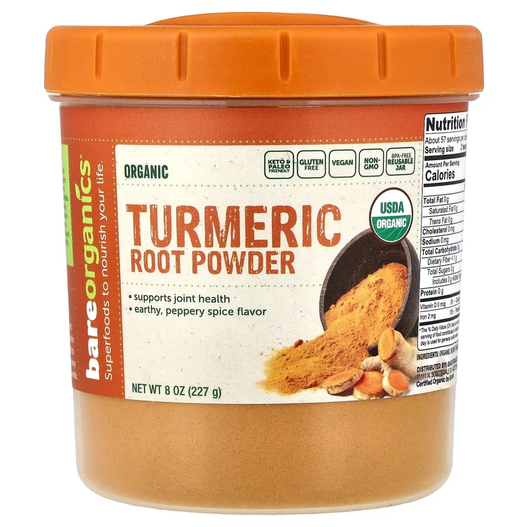 Organic Turmeric Root Powder, 8 oz (227 g) image 1