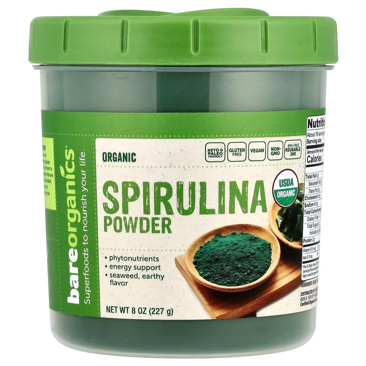 Organic Spirulina Powder , 8 oz (227 g) image 1