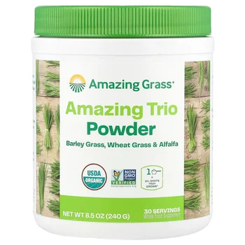 Amazing Trio Powder, Barley Grass, Wheat Grass & Alfalfa, 8.5 oz (240 g)