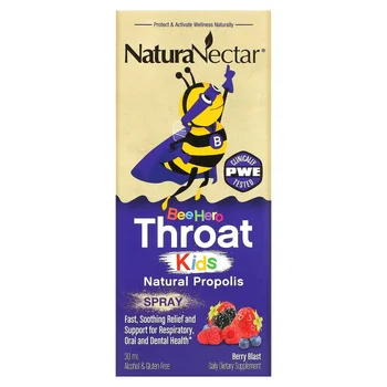 Bee Hero Throat Kids, Natural Propolis Spray, Berry Blast, 5 mg, 30 ml