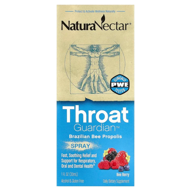 NaturaNectar®, Throat Guardian™ Brazilian Bee Propolis Spray, Bee Berry, 1 fl oz (30 ml) image 1