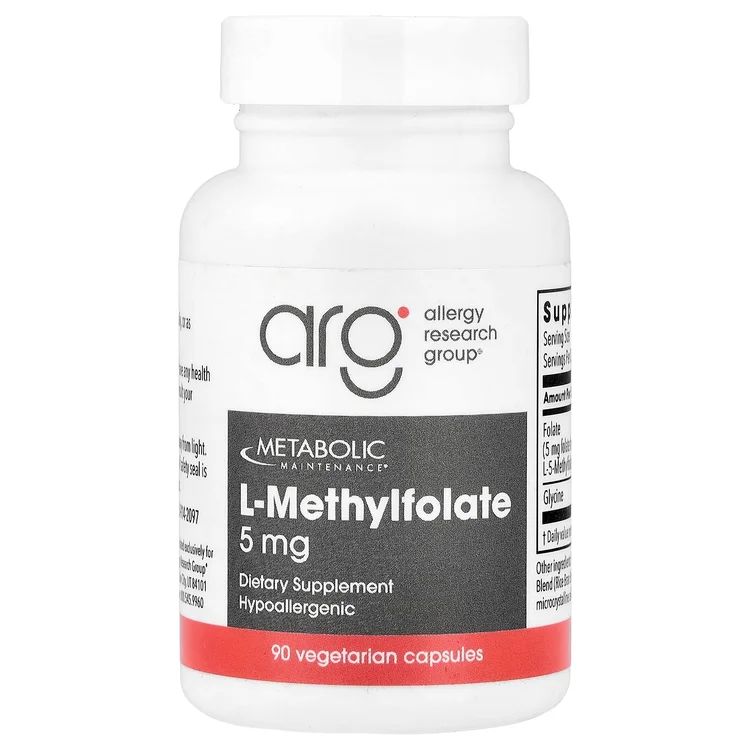 L-Methylfolate, 5 mg, 90 Vegetarian Capsules image 1