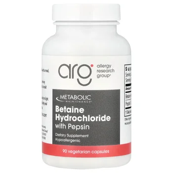 Betaine Hydrochloride with Pepsin, 90 Vegetarian Capsules