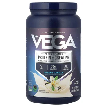 Plant-Based Performance Protein + Creatine, Creamy Vanilla, 2 lb 1.9 oz (960 g)