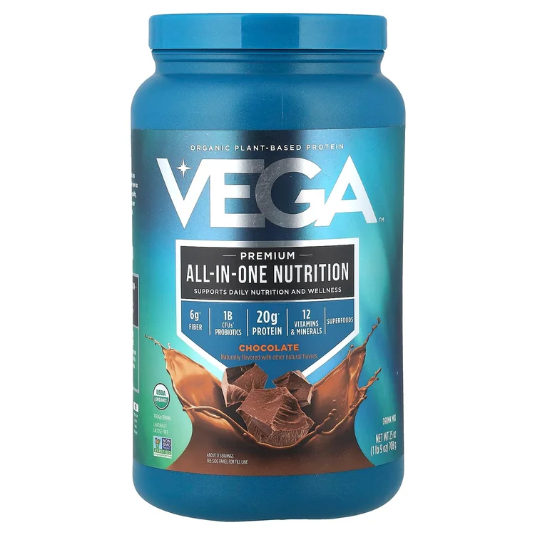 Organic Plant-Based Protein, Premium All-In-One Nutrition, Chocolate, 1 lb 9 oz (708 g) image 1
