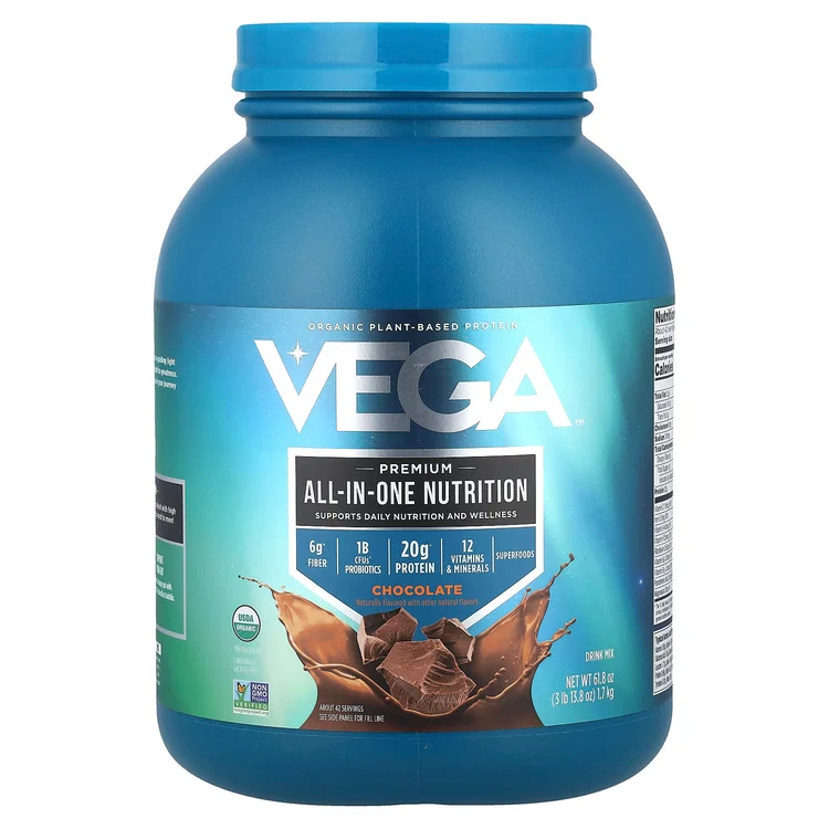 Organic Plant-Based Protein, Premium All-In-One Nutrition, Chocolate, 3 lb 13.8 oz (1.7 kg) image 1