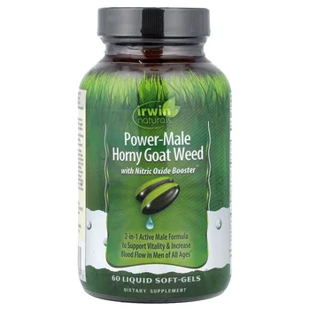 Power-Male Horny Goat Weed, With Nitric Oxide Booster, 60 Liquid Soft-Gels