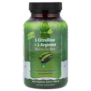L-Citrulline + L-Arginine, Booster for Men, 60 Liquid Soft-Gels