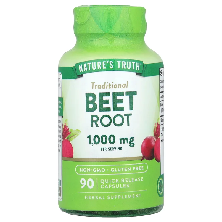 Beet Root, 90 Quick Release Capsules (500 mg per Capsule) image 1