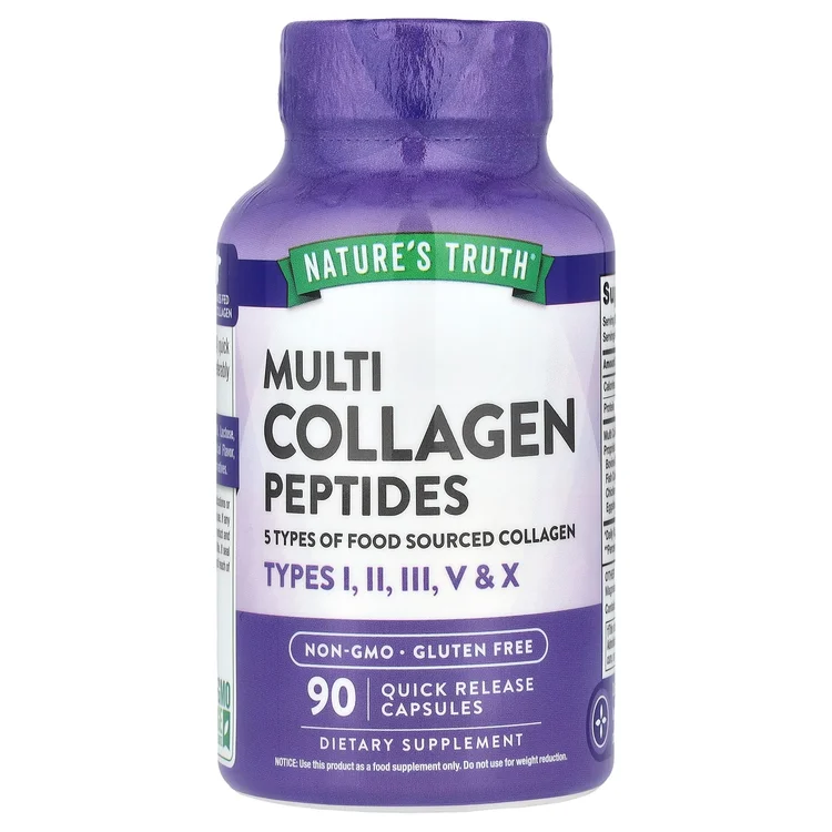 Multi Collagen Peptides, 90 Quick Release Capsules (500 mg per Capsule) image 1