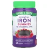 Essential Iron + B-Vitamins, Zinc Gummies, Natural Grape, 60 Gummies