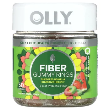 Fiber Gummy Rings, Berry Melon, 50 Gummies (2.5 g per Gummy)