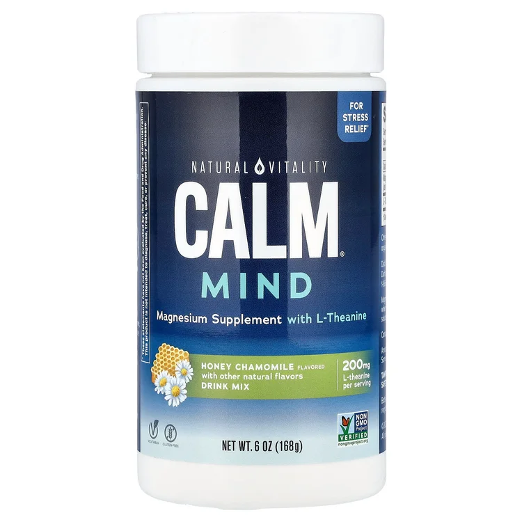CALM® Mind, Magnesium Supplement with L-Theanine Drink Mix, Honey Chamomile, 6 oz (168 g) image 1