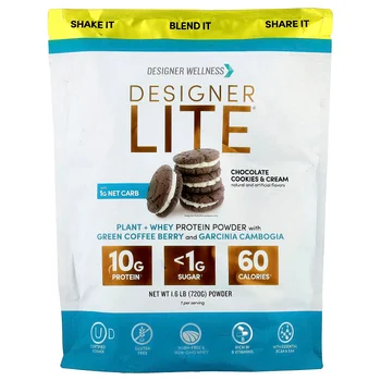 Designer Lite®, Plant + Whey Protein Powder, Chocolate Cookies & Cream, 1.6 lb (720 g)