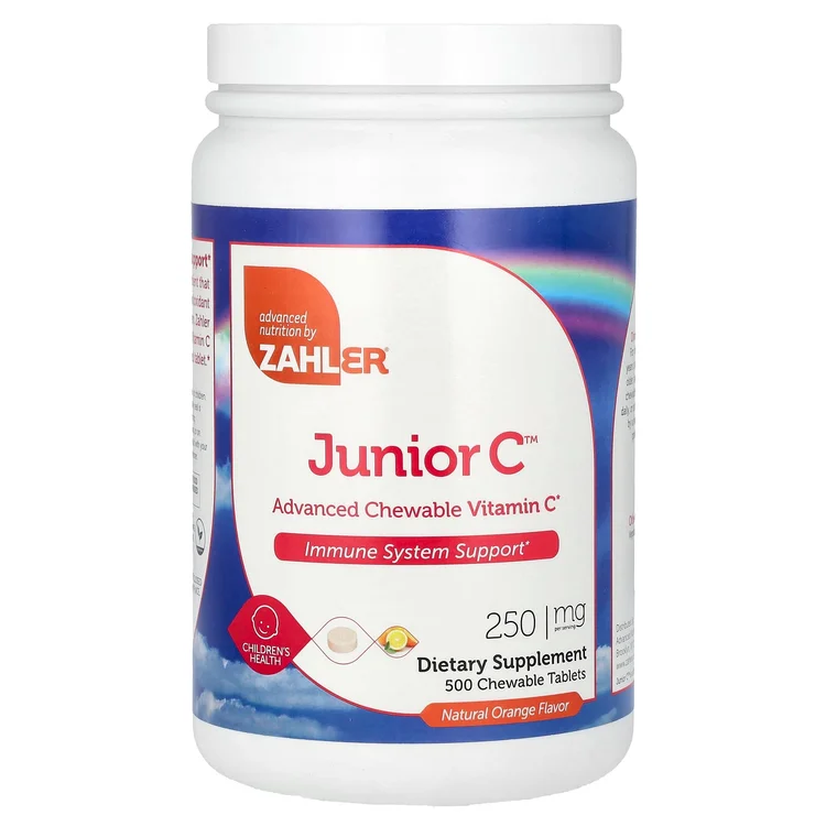 Junior C, Advanced Chewable Vitamin C, Natural Orange, 250 mg, 500 Chewable Tablets image 1