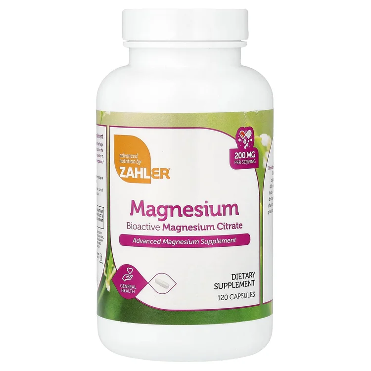 Magnesium, Bioactive Magnesium Citrate, 200 mg, 120 Capsules image 1