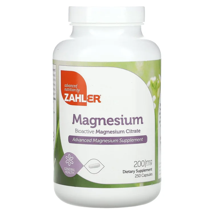 Magnesium, Bioactive Magnesium Citrate, 200 mg, 250 Capsules image 1