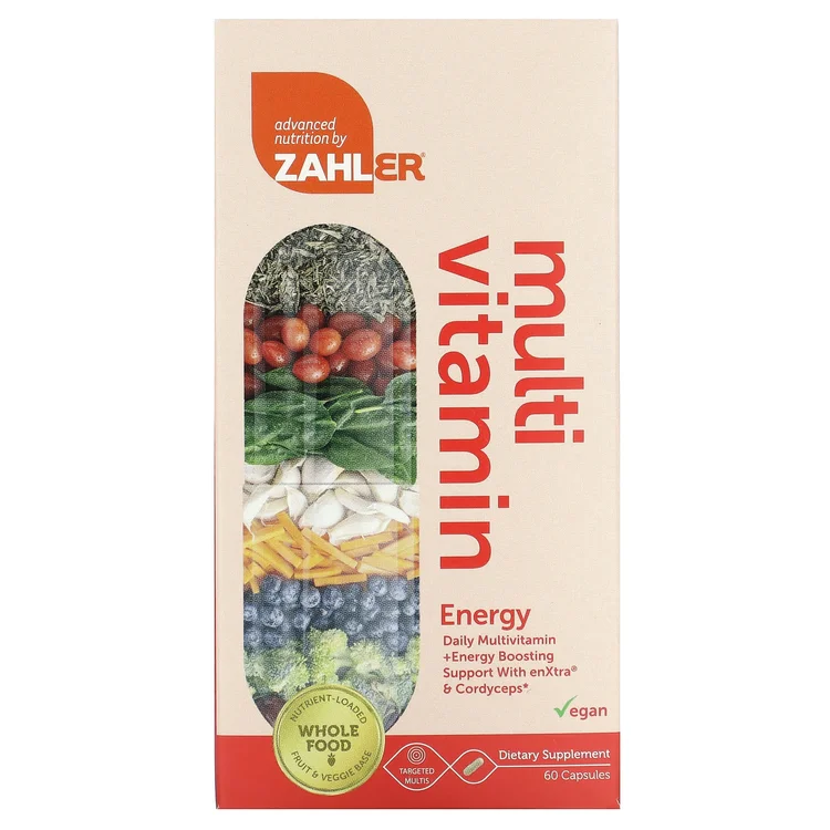Mutivitamin Energy, Daily Multi + Energy Boosting Support with enXtra & Cordyceps, 60 Capsules image 1