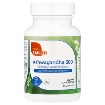 Ashwagandha 600, Clinically Validated Dose, Supports Mental Energy & Relaxation, 60 Capsules (300 mg per Capsule)