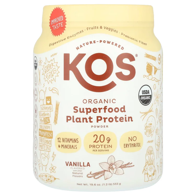 Organic Superfood Plant Protein Powder, Vanilla, 1.2 lb (555 g) image 1
