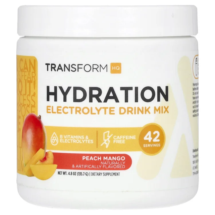 Hydration, Electrolyte Drink Mix, Caffeine Free, Peach Mango, 4.8 oz (135.7 g) image 1