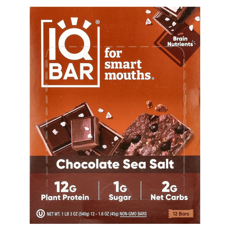 Plant Protein Bar, Chocolate Sea Salt, 12 Bars, 1.6 oz (45 g) Each image 1