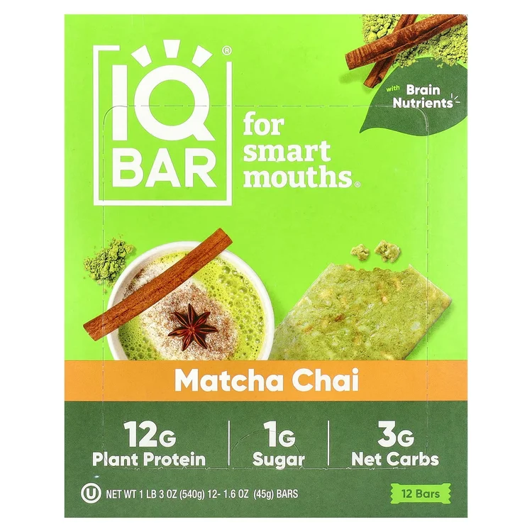 Plant Protein Bar, Matcha Chai, 12 Bars, 1.6 oz (45 g) Each image 1
