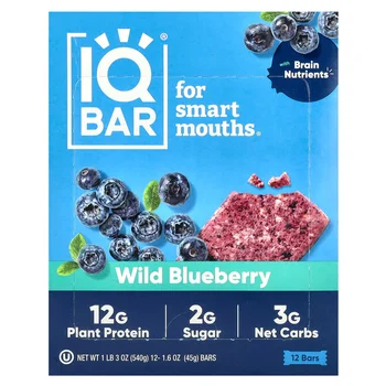 Plant Protein Bars, Wild Blueberry, 12 Bars, 1.6 oz (45 g) each