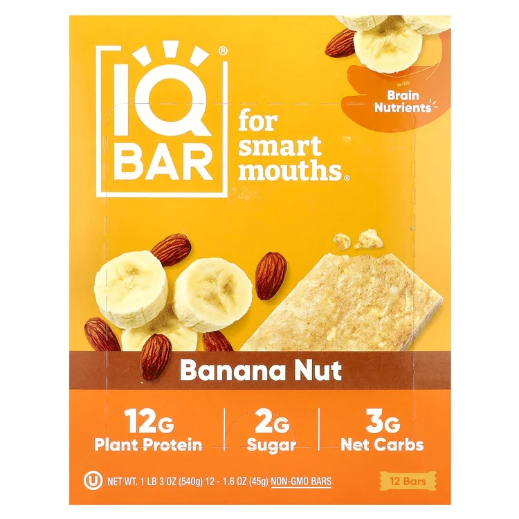 Plant Protein Bar, Banana Nut, 12 Bars, 1.6 oz (45 g) Each image 1