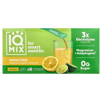 IQMIX®, Hydration + Clarity + Mood Mix, Lemon Lime, 20 Sticks, 0.28 oz (8 g) Each