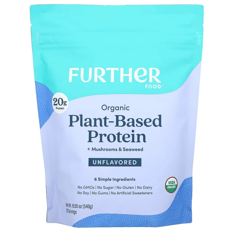 Organic Plant-Based Protein + Mushrooms & Seaweed, Unflavored, 19.05 oz (540 g) image 1