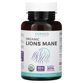 Organic Lions Mane, 60 Vegan Capsules (500 mg per Capsule)