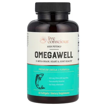 OmegaWell, Premium Omega-3 Formula, High Potency, 60 Softgels (1,000 mg per Softgel)