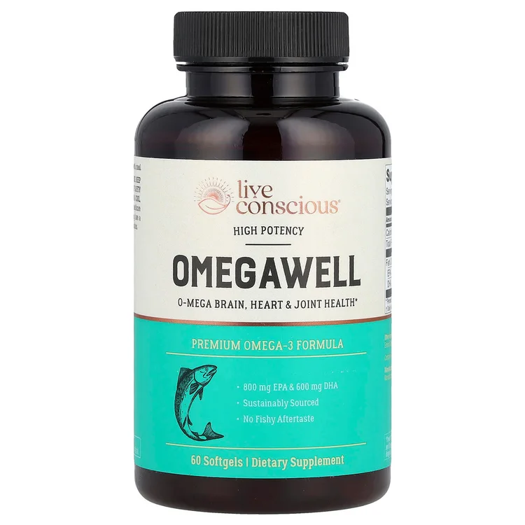 OmegaWell, Premium Omega-3 Formula, High Potency, 60 Softgels (1,000 mg per Softgel) image 1