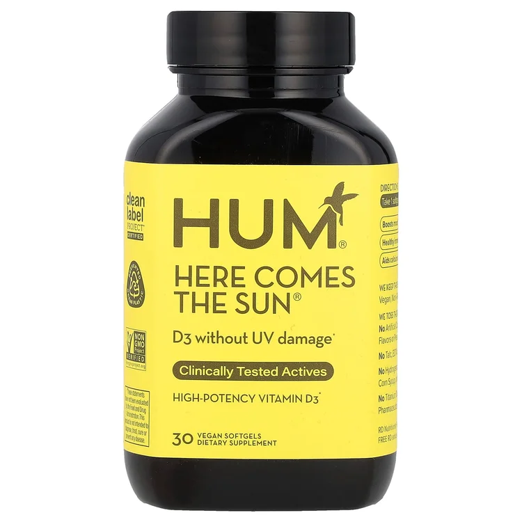 Here Comes The Sun®, High-Potency Vitamin D3, 30 Vegan Softgels (50 mcg per Softgel) image 1