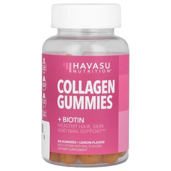 Collagen Gummies + Biotin, Lemon, 60 Gummies