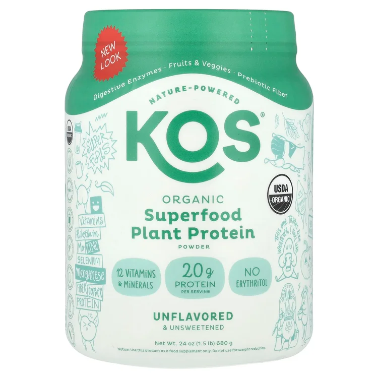Organic Superfood Plant Protein Powder, Unflavored & Unsweetened, 1.5 lb (680 g) image 1