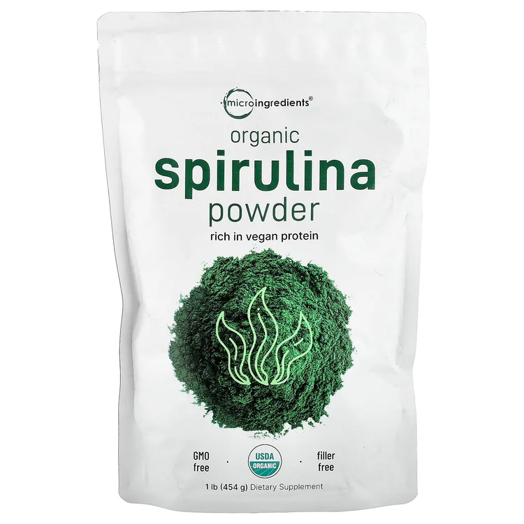 Organic Spirulina Powder, 1 lb (454 g) image 1