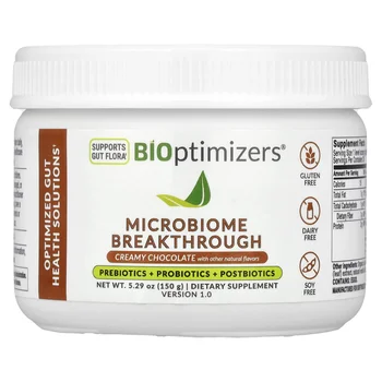 Microbiome Breakthrough, Prebiotics + Probiotics + Postbiotics, Creamy Chocolate, 5.29 oz (150 g)