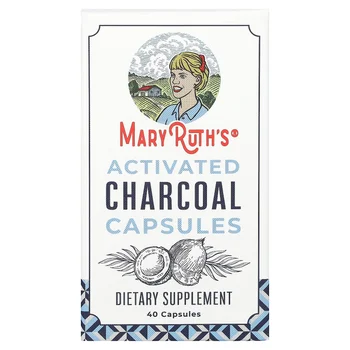Activated Charcoal Capsules, 40 Capsules (475 mg per Capsule)