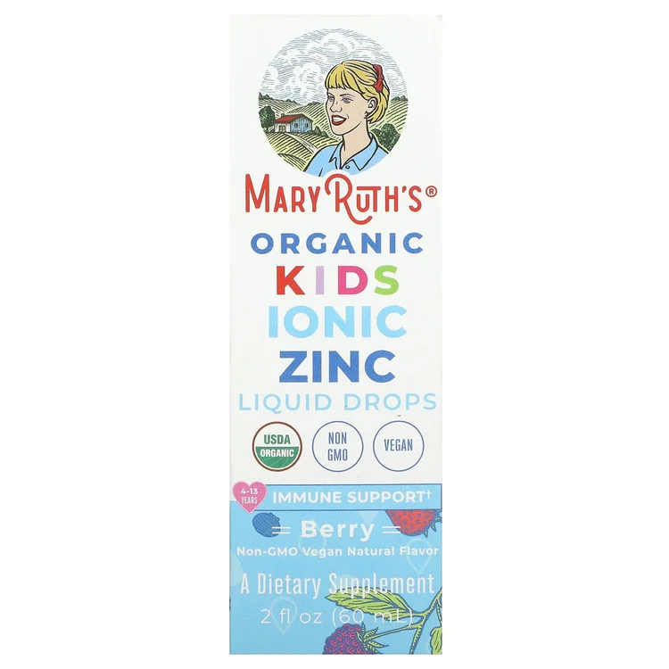 Organic Kids Ionic Zinc Liquid Drops, 4-13 Years, Berry, 2 fl oz (60 ml) image 1