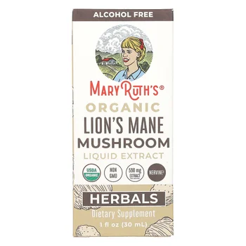 Organic Lion's Mane Mushroom Liquid Extract, Alcohol Free, 1 fl oz (30 ml)