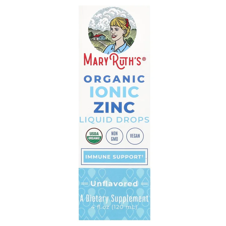 Organic Ionic Zinc Liquid Drops, Unflavored, 4 fl oz (120 ml) image 1