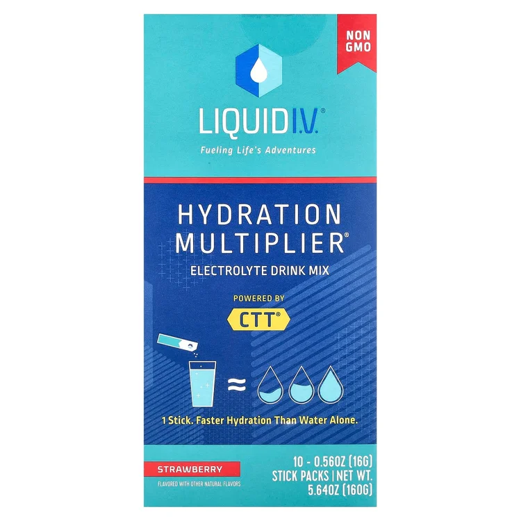 Hydration Multiplier®, Electrolyte Drink Mix, Strawberry, 10 Stick Packs, 0.56 oz (16 g) Each image 1