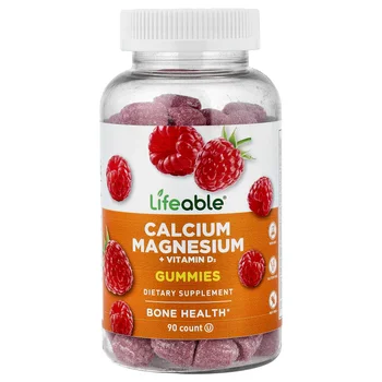 Calcium Magnesium + Vitamin D3 Gummies, Raspberry, 90 Gummies