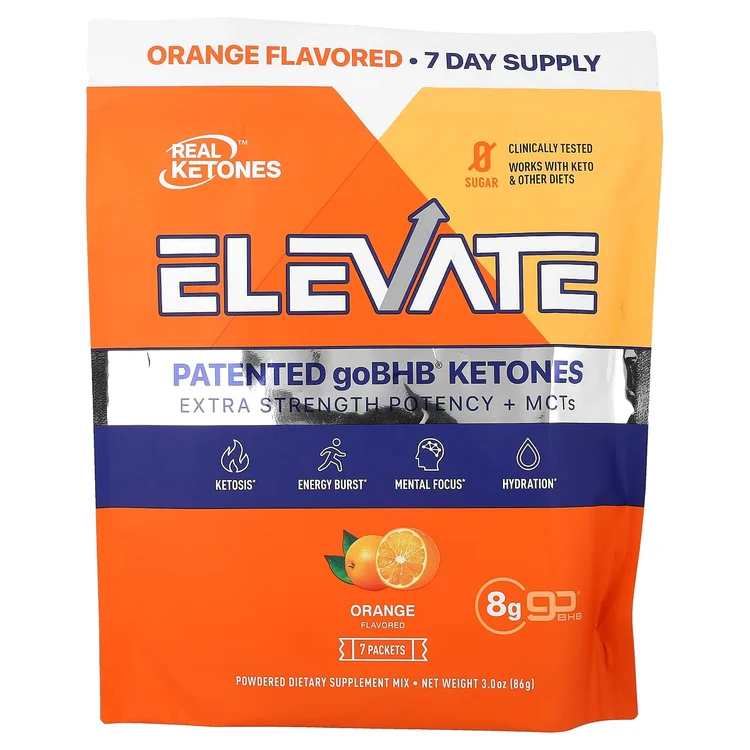 Elevate, Orange, 7 Packets, 0.43 oz (12.3 g) Each image 1