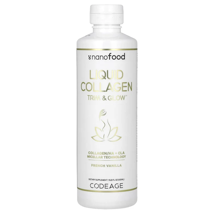 Nanofood, Liquid Collagen, Trim & Glow, French Vanilla, 15.22 fl oz (450 ml) image 1