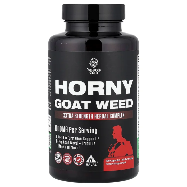 Horny Goat Weed, Xxtra Strength Herbal Complex, 180 Capsules image 1
